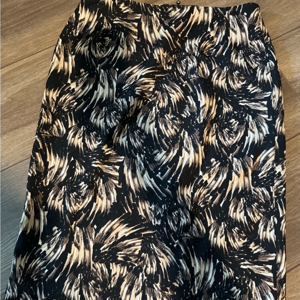 Alfani Black and Cream Pencil Midi Skirt for Cocktail
